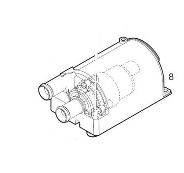 Eberspächer Pump mounted in housing for Hydronic B 4/5- D 4/5 W SC W Z heaters. (1-8)