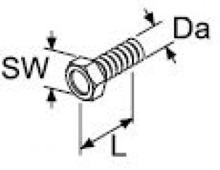Webasto Self tapping screw. DG 60 x 18, 6- kant. Ø 6 mm. SW 10 mm. Length 22 mm. Steel zinc coated. 10 Pcs