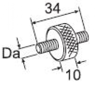 Webasto Anti vibration mount. Da=M8. Length 34 mm.