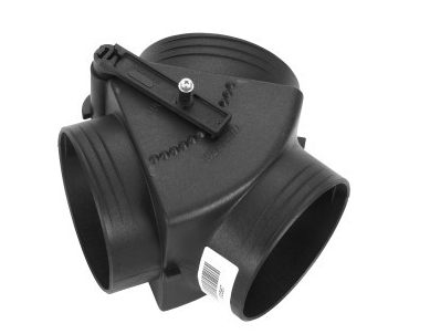 Webasto Distributor with valve. Ø 80 mm. Length 124 mm. Plastic. Black