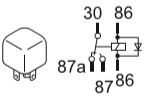 Webasto Relay (changeover contact) kit. 12 Volt. 30/50 Ampére, Plastic case. Black