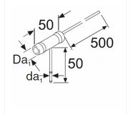 Webasto Tank extracting device for ventilation line. Da Ø 20 mm, Da Ø 3.5 mm. Length 750 mm. Stainless steel