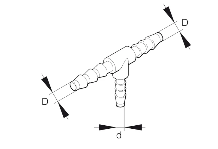 Eberspächer T-Piece. Ø 12-6-12 mm