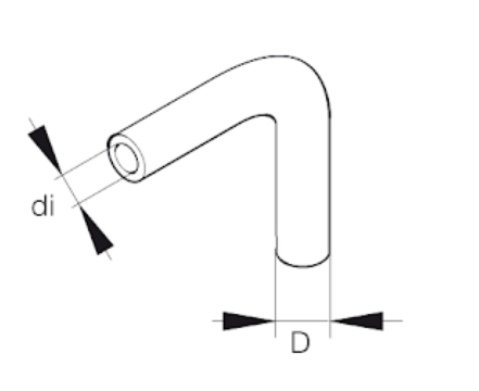 Eberspächer Reduction piece fuel hose. Ø 3,5/3,5 mm. Rectangular
