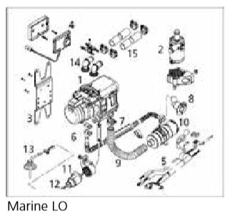Webasto Thermo Top EVO 5 Marine kit water heater. 12 Volt. Diesel
