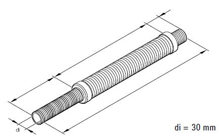 Eberspächer Exhaust silencer. Ø 30 mm (internal). Length 0.9 meter. Stainless steel