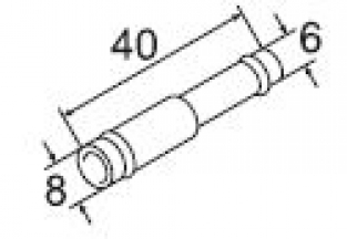 Webasto Reducer pipe. Ø 8 mm/ Ø 6 mm. Length 40 mm. Brass