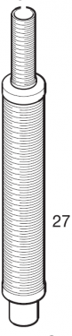 Eberspächer Luchtinlaatdemper voor Hydronic 10/M kachels. Ø 25 mm. Lengte 42 cm. (2-27)