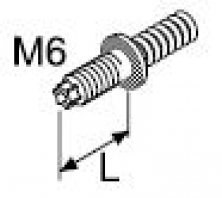 Webasto Self tapping stud bolt. M6. Length 15.5 mm. Steel zinc coated. 10 Pcs