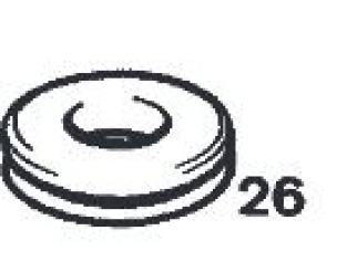 Eberspächer Uitlaatvoetpakking 41 mm voor D 8 L C kachels. Rubber. (1-26)