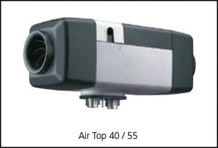 Webasto Air Top  EVO 40. Basic. 24 Volt. Diesel - Hoogte kachel