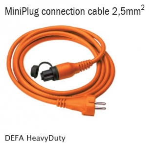 DEFA MiniPlug Aansluitkabel HeavyDuty. Ø 2,5mm 2. Lengte 2,5 m