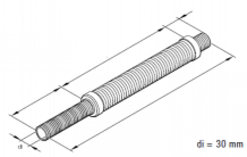 Eberspächer Exhaust silencer. Ø 40 mm (internal). Length 1.2 meter. Stainless steel
